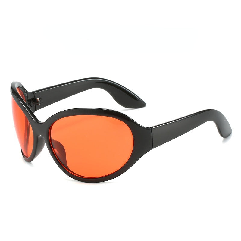 Gafas de sol de PC deportivas a prueba de viento con marco grande ovalado al por mayor para hombres y mujeres